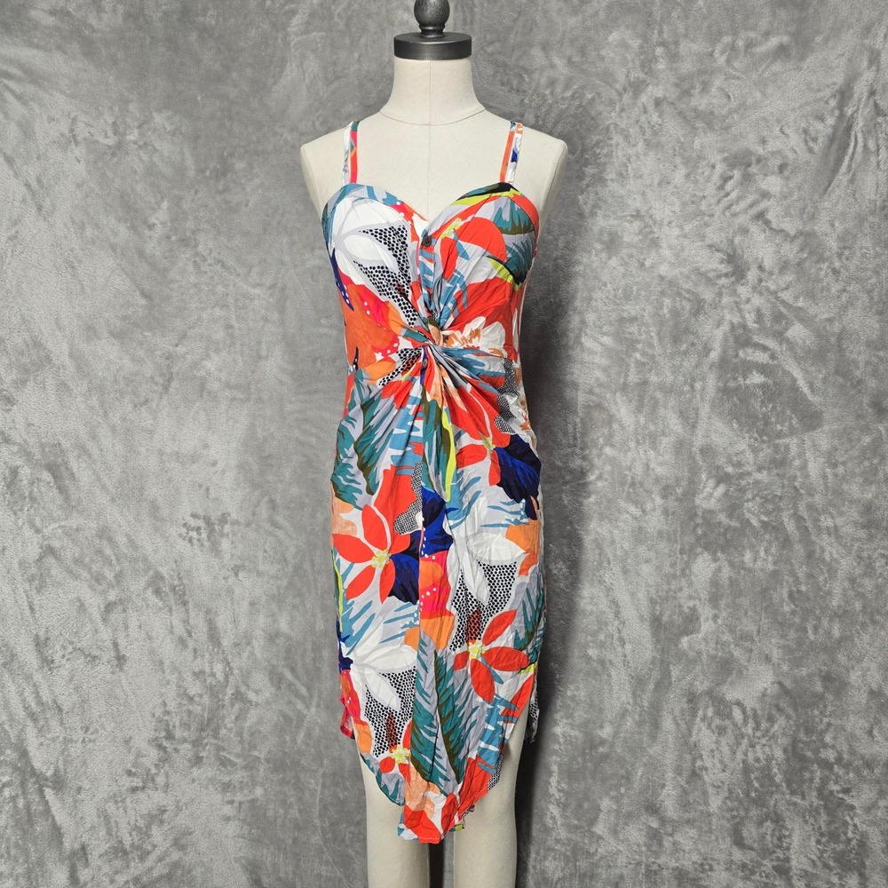 Strut & Bolt Women S Floral Tropical Twist Front Asymmetrical Dress Resort Party